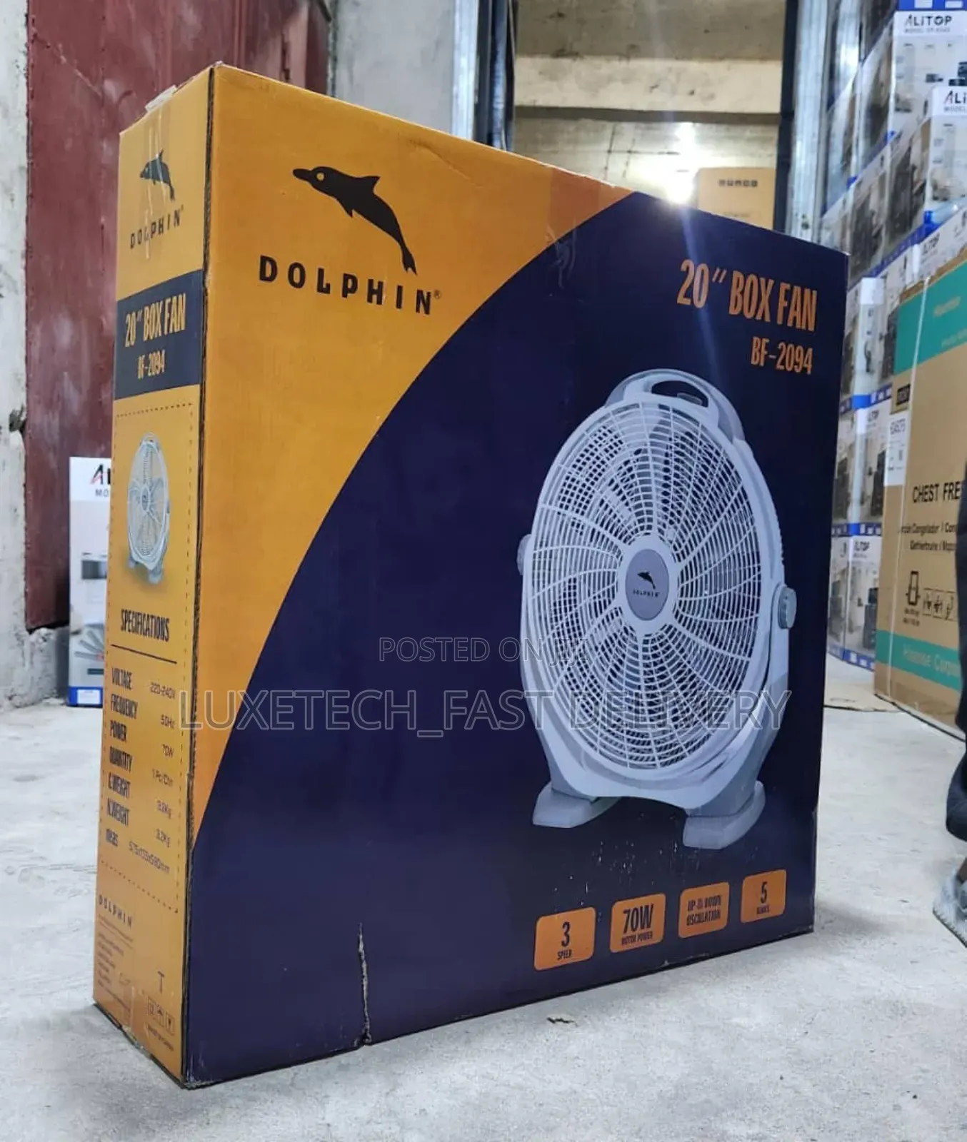 Dolphin 20" Electrical Corded Fan for Home or Office Use
