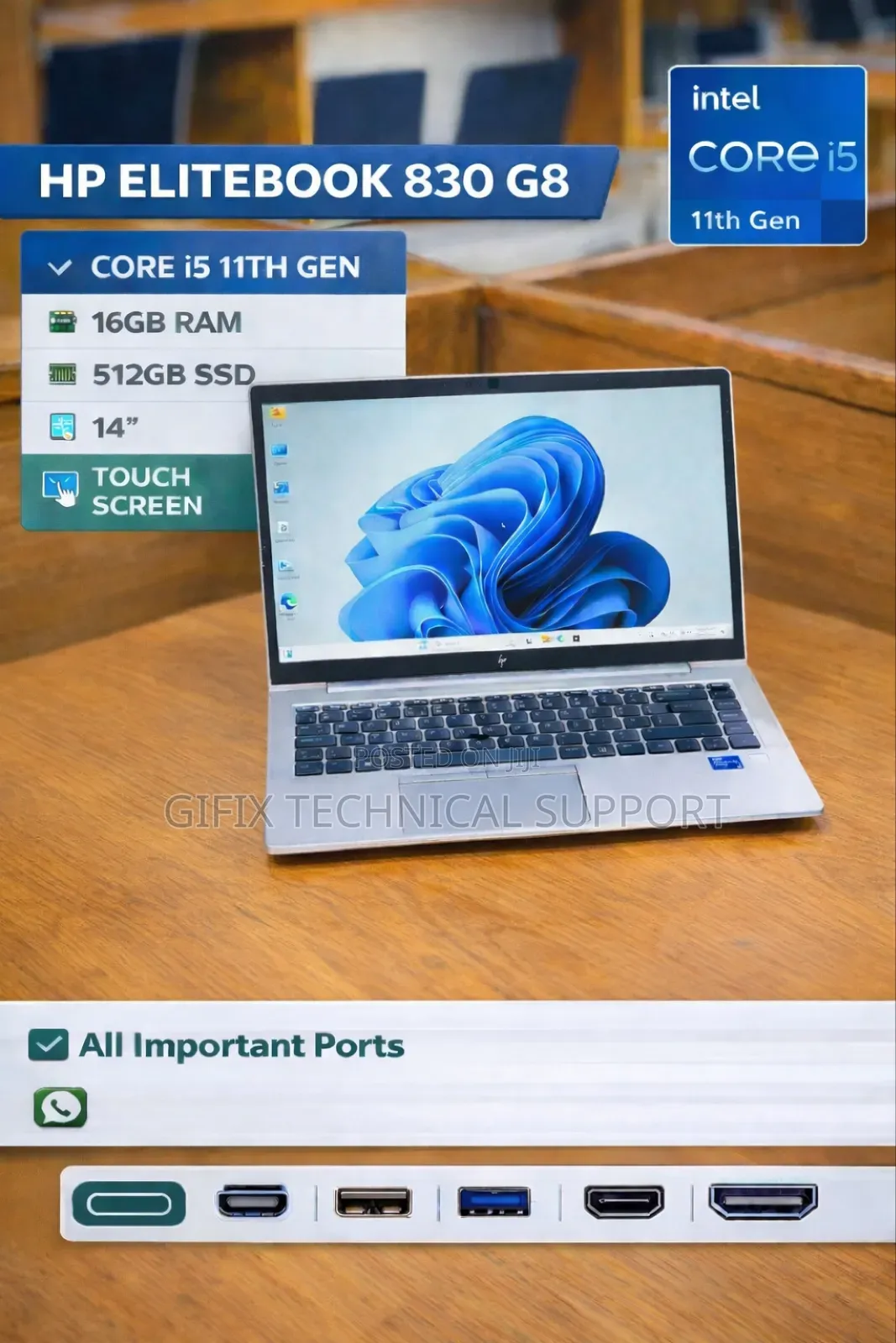 Laptop HP EliteBook 830 G8 16GB Intel Core I5 SSD 512GB