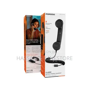 Porodo Classic Retro Phone Handset With Type-C Connector - Black