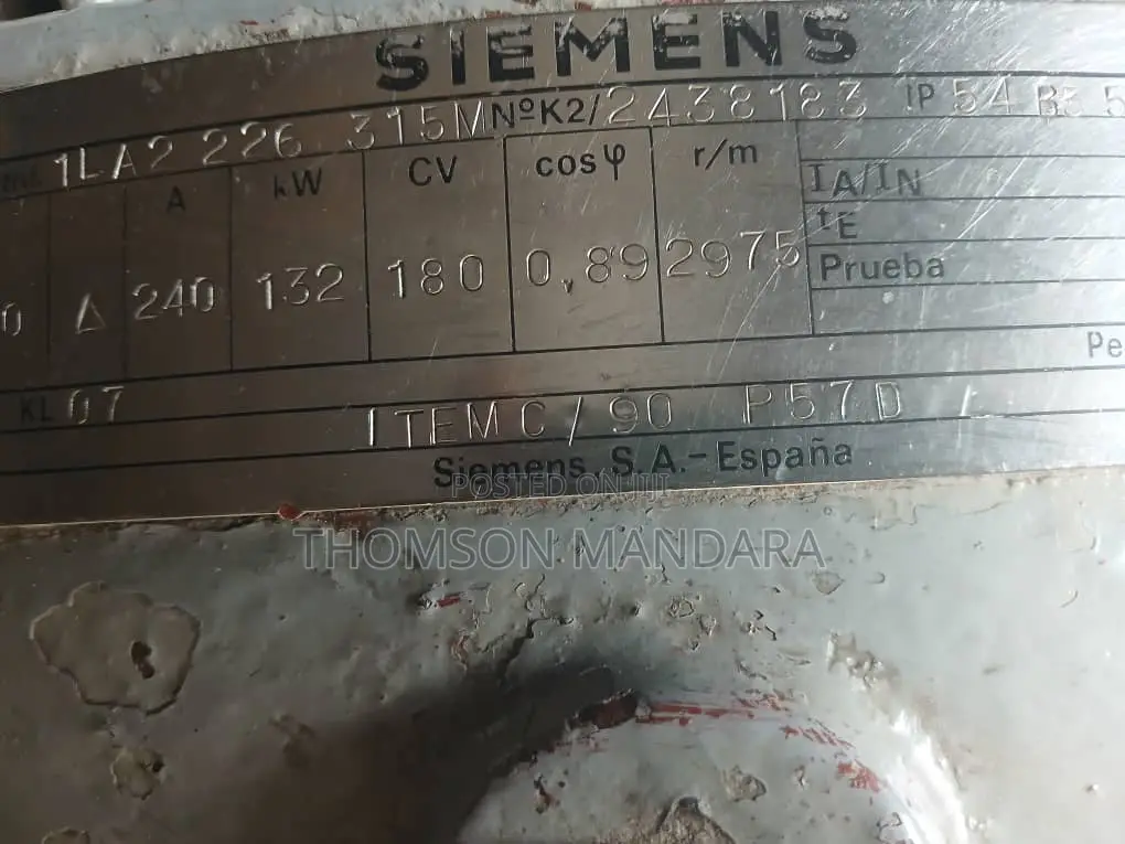 Used Simens Motor 177hp From Spain