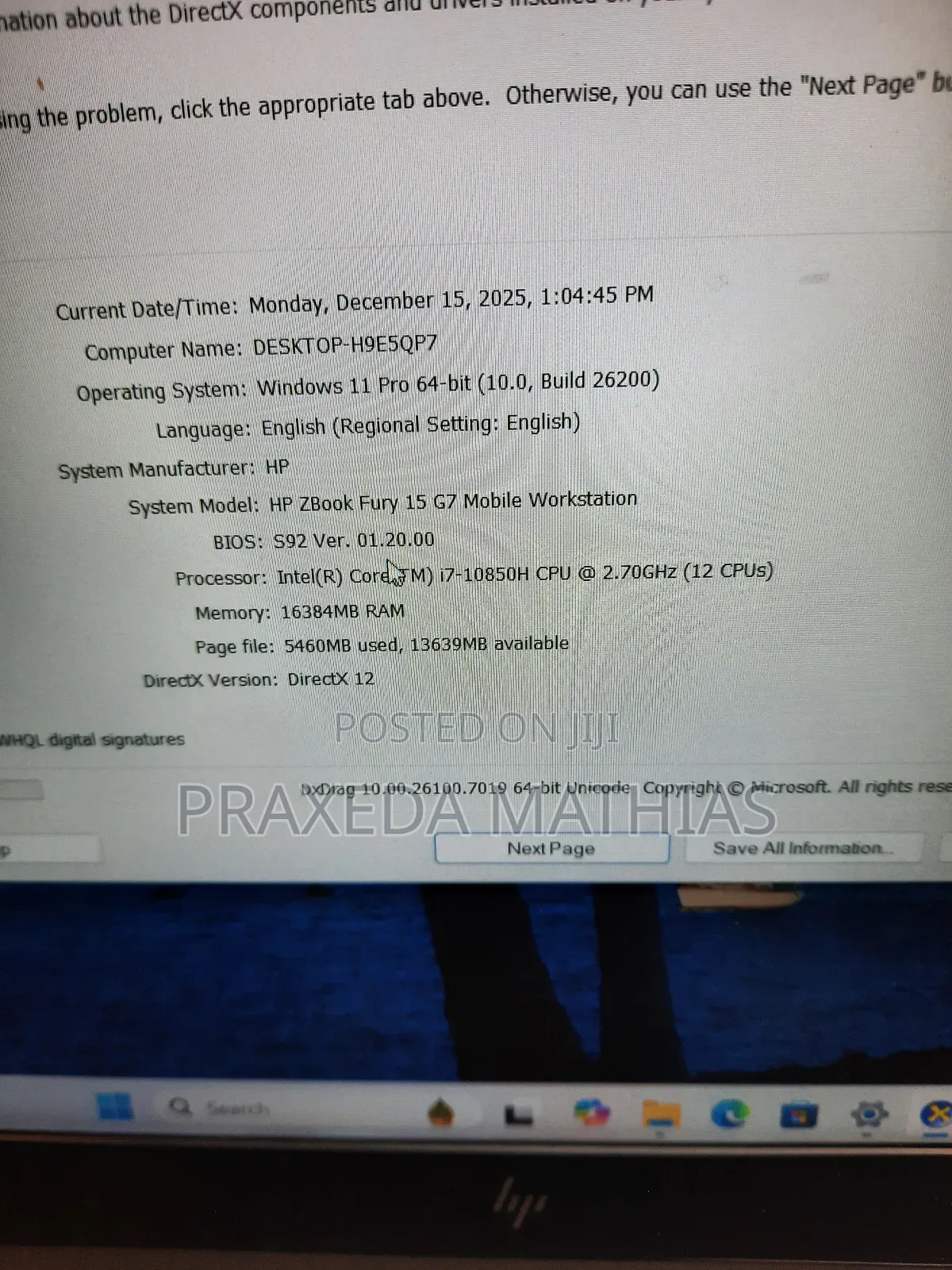 Laptop HP Zbook Studio G7 16GB Intel Core I7 SSD 512GB