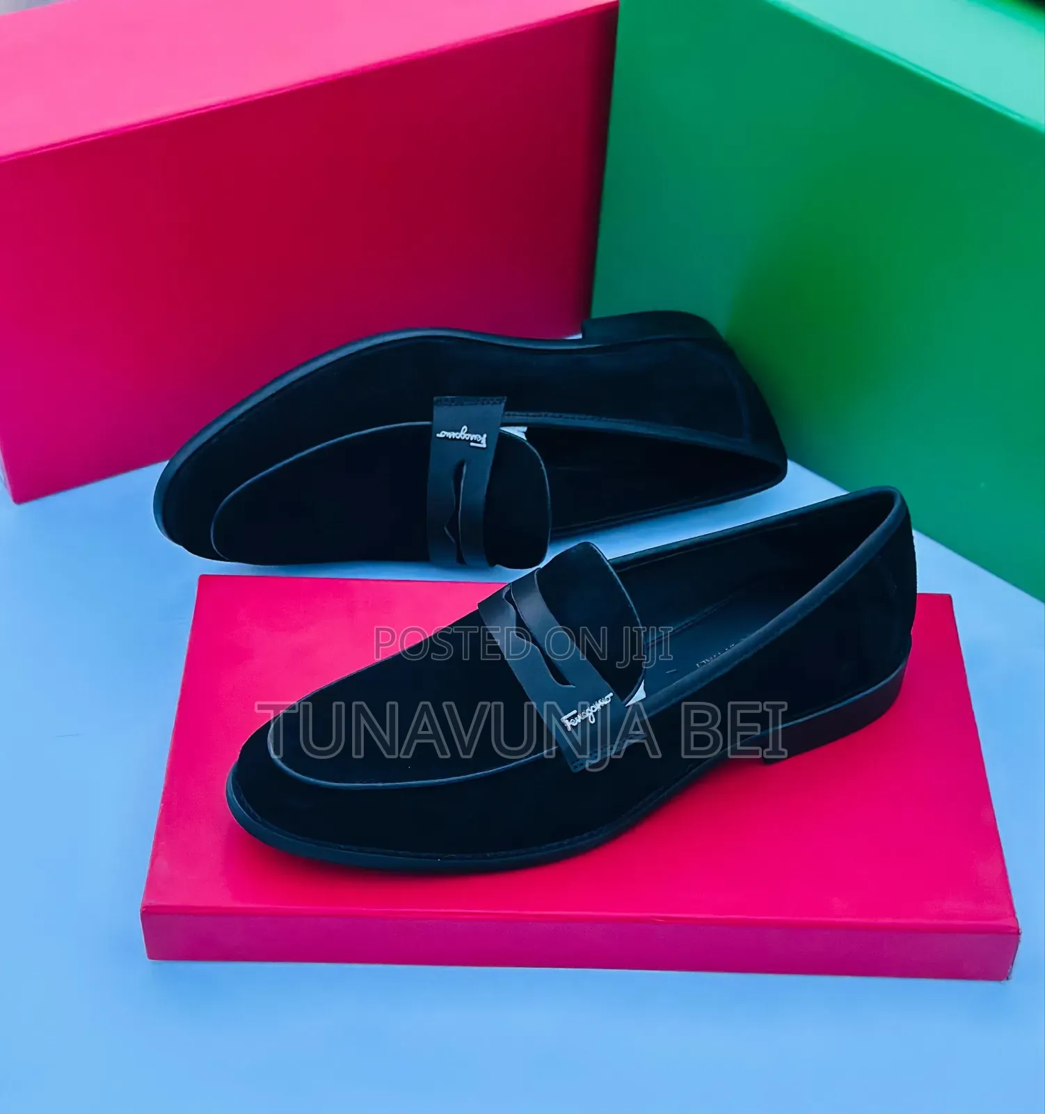 Ferregamo Full Black  Shoes for Men