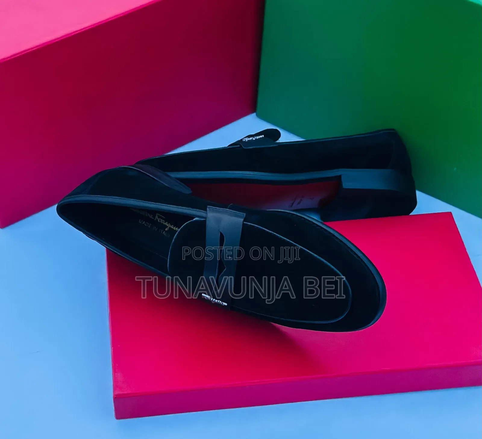 Ferregamo Full Black  Shoes for Men