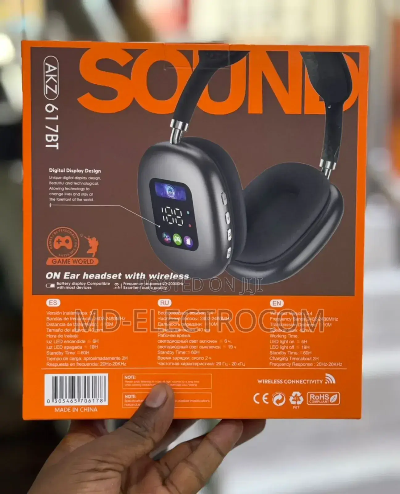 Wireless Headphones, Also Labeled as Akz 617bt Game World on-Ear