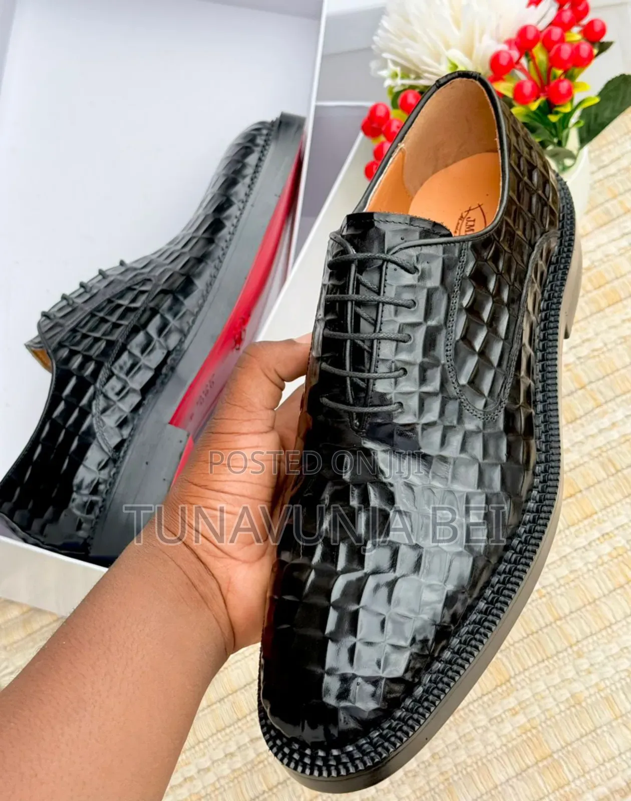 J M Weston Crocodile Shoes Black