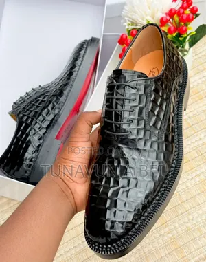 J M Weston Crocodile Shoes Black