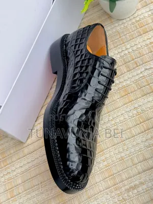 J M Weston Crocodile Shoes Black