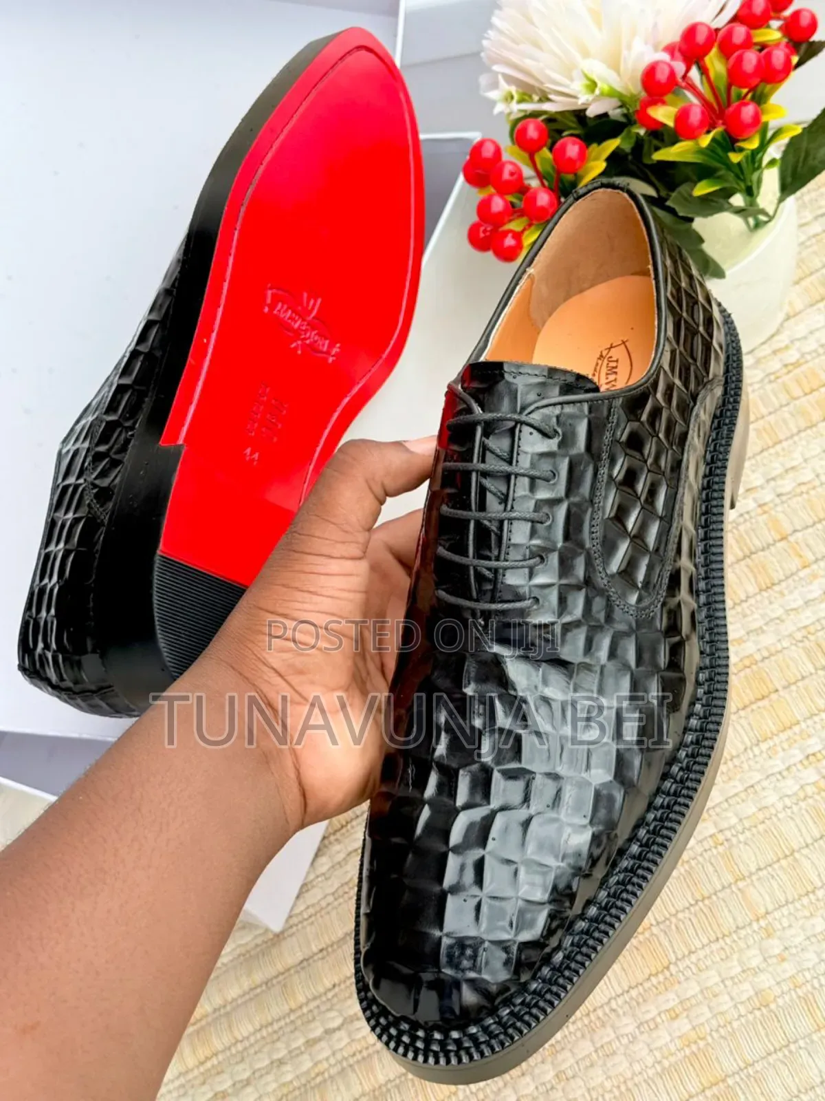 J M Weston Crocodile Shoes Black