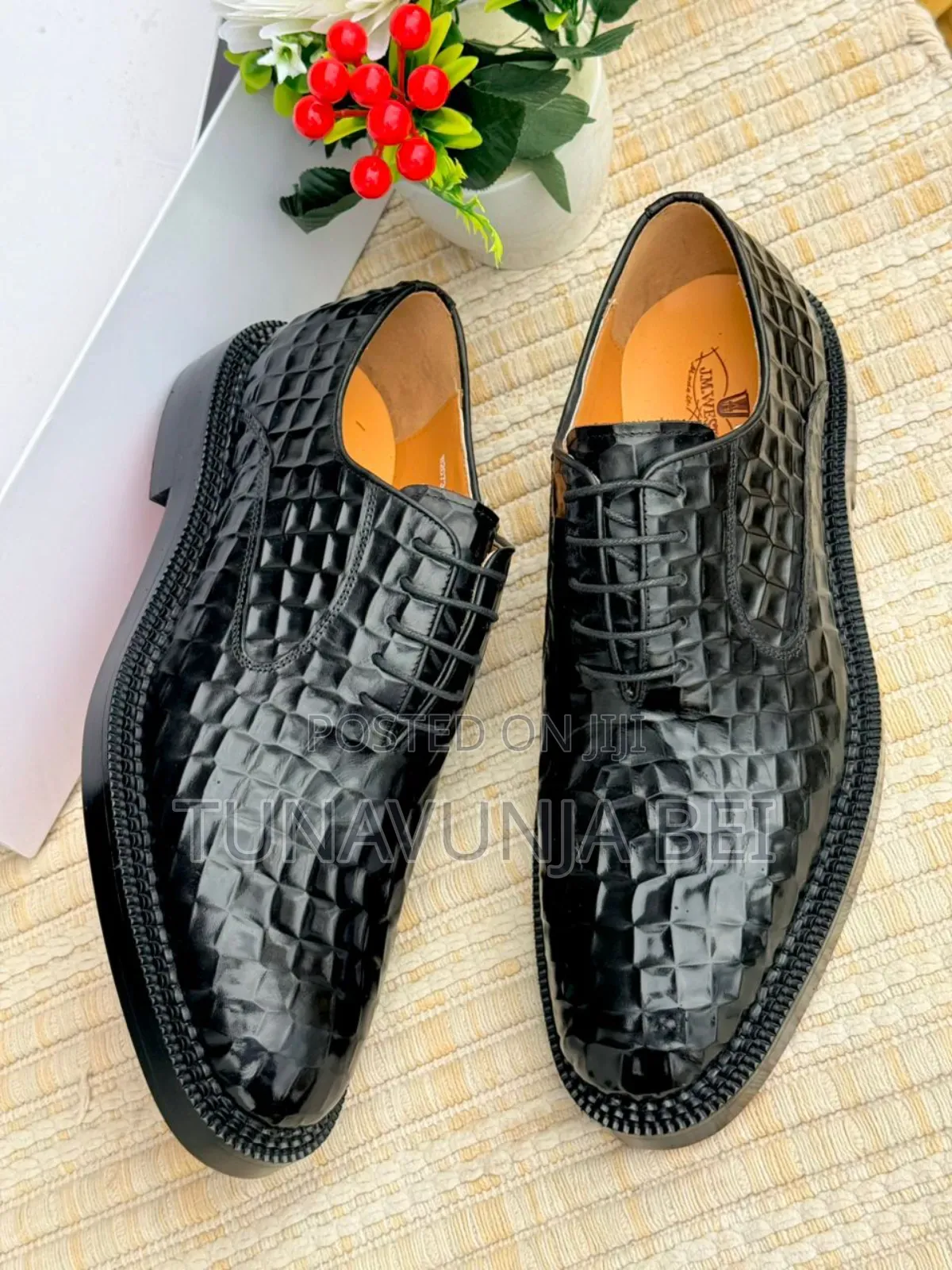 J M Weston Crocodile Shoes Black