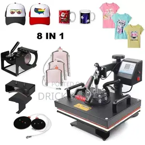 Heat Press Machine 8 in 1 Mashine Ya Kuprint Tshirt Jezi Kofia Vikombe
