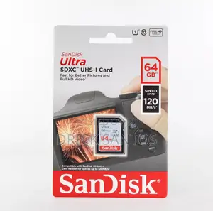 64gb Sd Memory Card for Camera Sandisk 120mb/S
