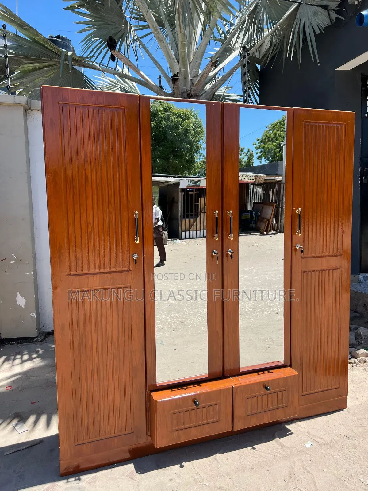 Four Doors Wardrobe Rangi Brown