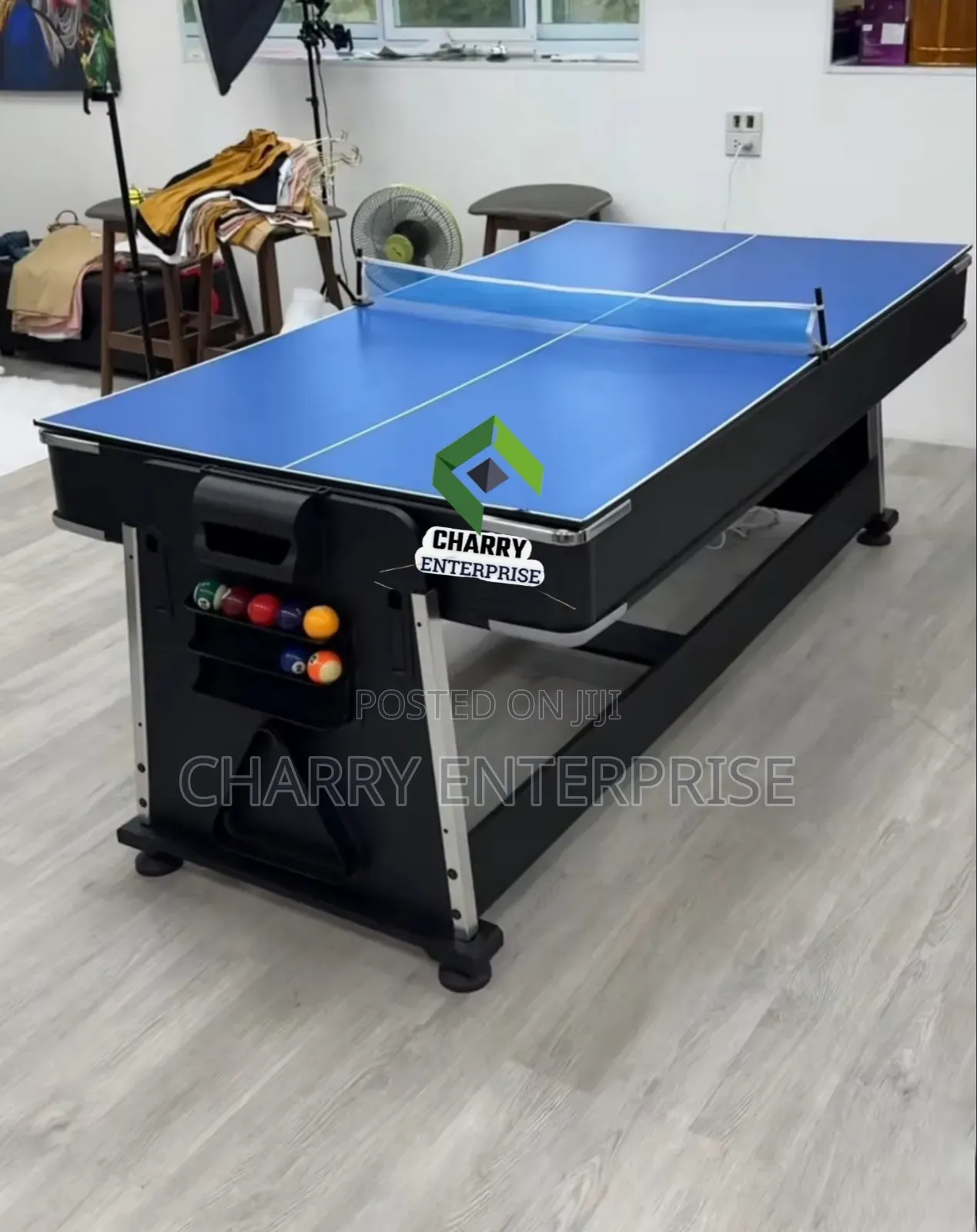 4 in 1 Luxury Classic 7ft Pool Table Air Hockey Tennis Dining Table