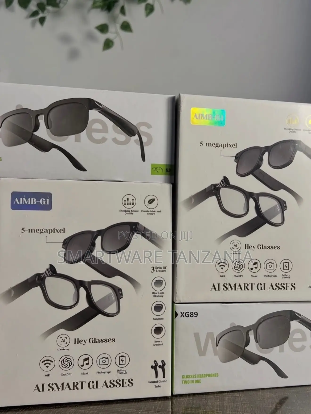 Ai Smart Glasses Collection 5mp Camera Voice Control Wifi Ready