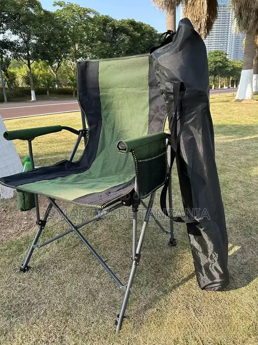 Foldable Outdoor Camping Chair With Carry Bag Green Black Color