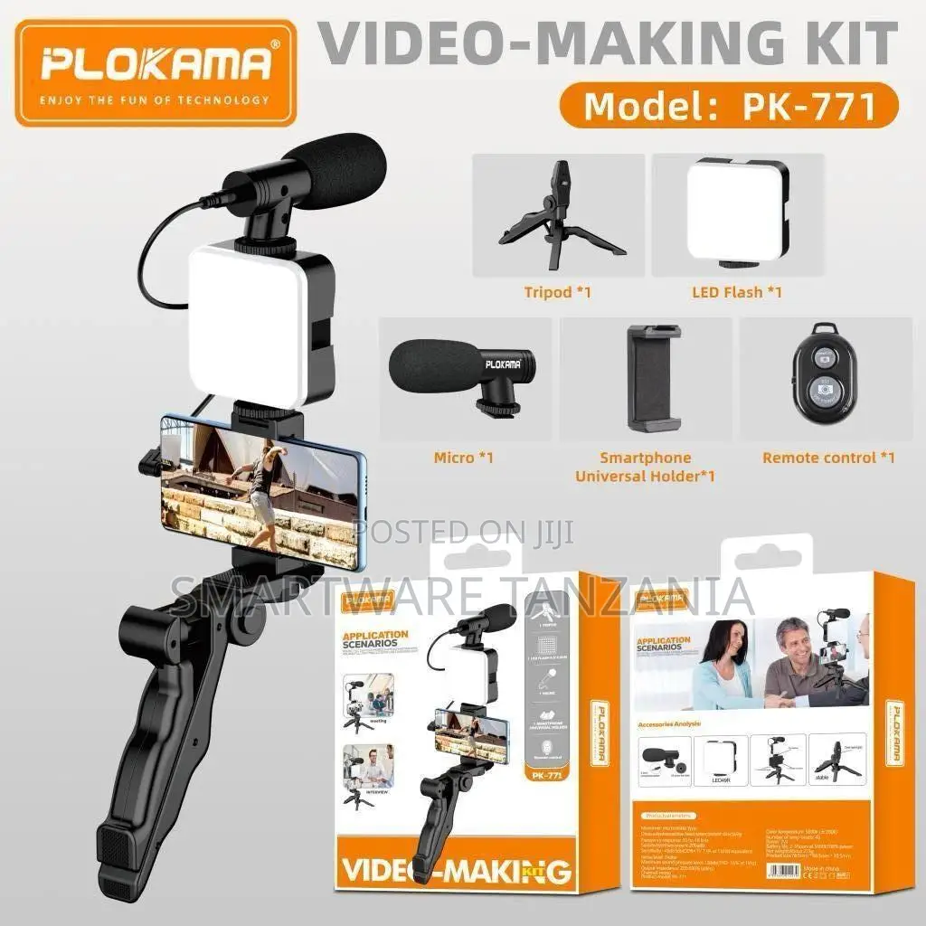 Plokama Pk-771 Complete Video Making Kit With Led Light Mic