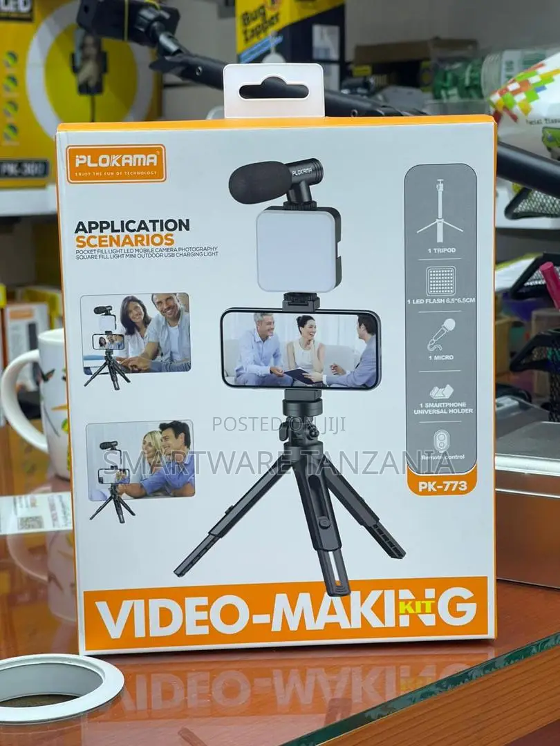 Plokama Pk-773 Video Making Kit Led Light Mic Tripod Remote