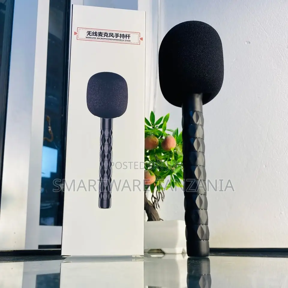 Wireless Microphone Handheld Stick Interview Recording Black