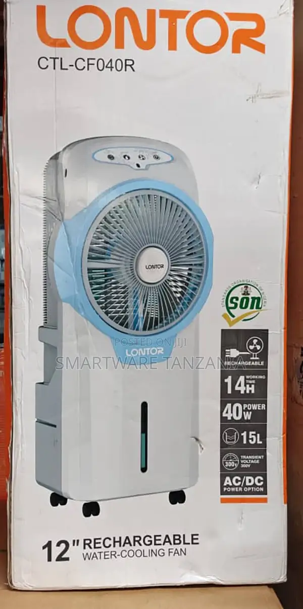 Lontor CTL-Cf040r 12" Rechargeable Water Mist Fan Ac Dc 14h