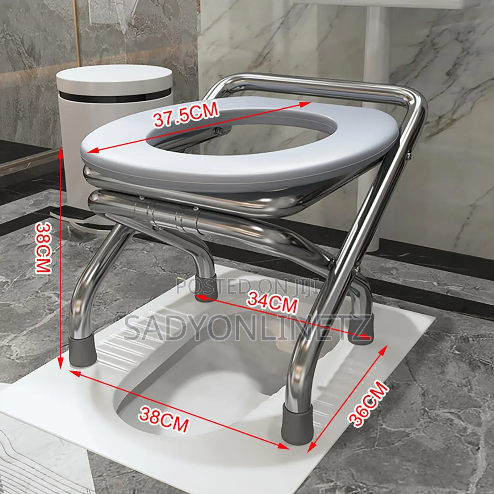 Foldable Stainless Steel Toilet Chair