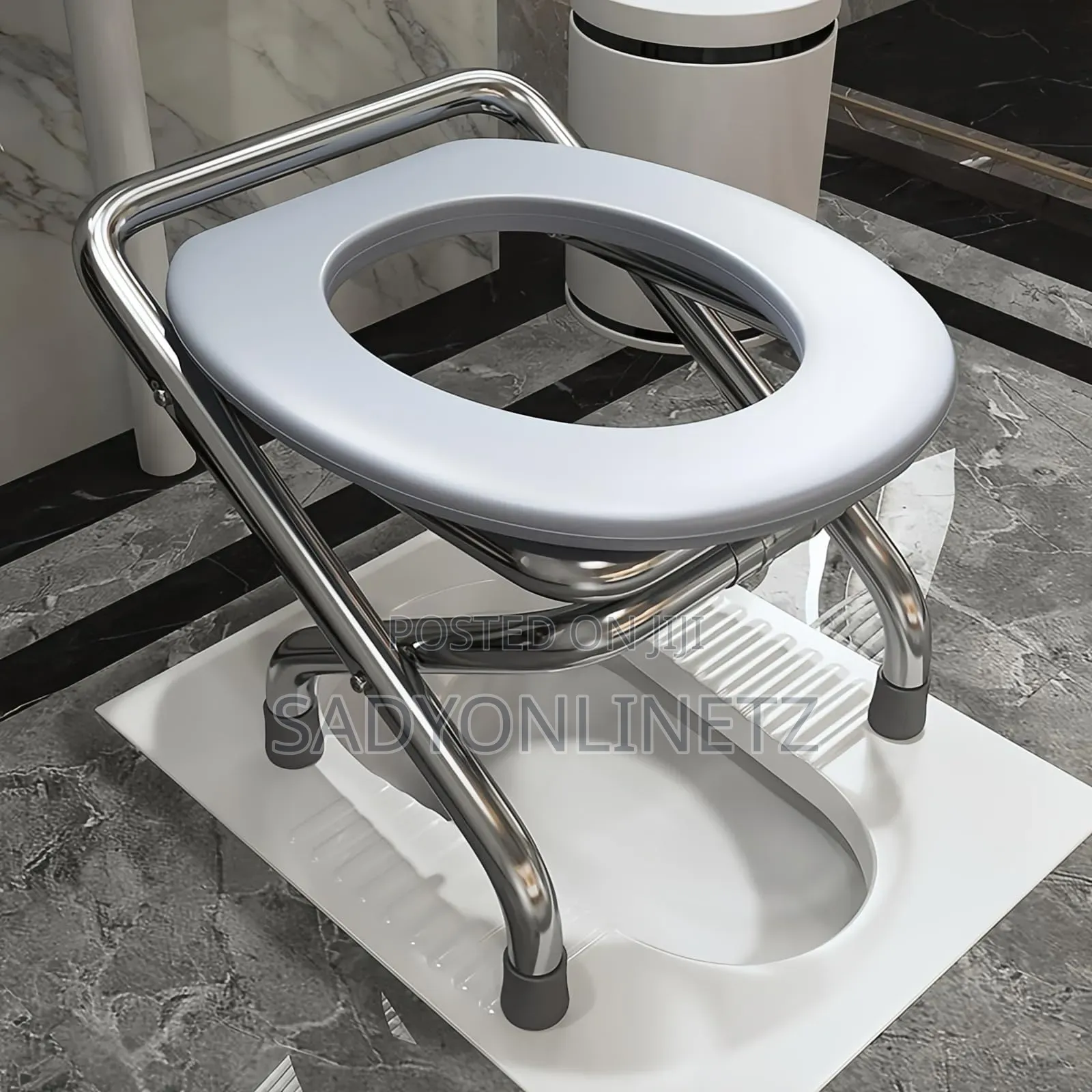 Stainless Steel Toilet Chair for Camping, Travel and Emergency