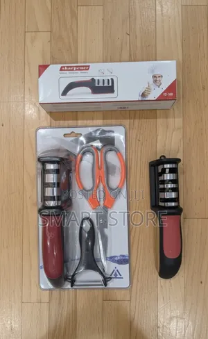 3-in-1 Kitchen Combo: Sharpener, Scissors Peeler Set