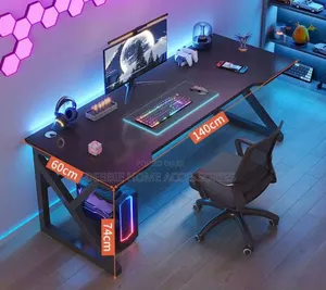Black Computer Gaming Desk With a C-Shaped Leg Design. (140*60cm)