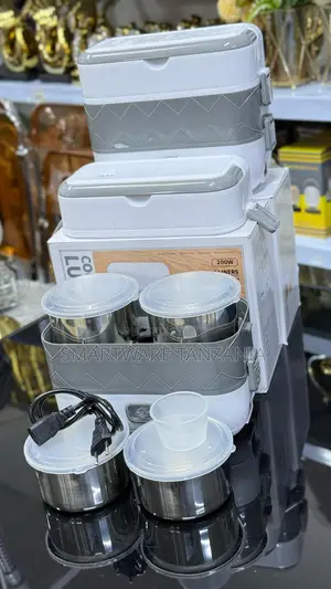 Electric Heated Lunch Box Set With Steel Containers for Hot Meals