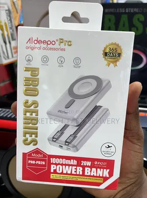 Aldeepo Pro 10000mah Power Bank + Type-C and Lightning Charging Lines