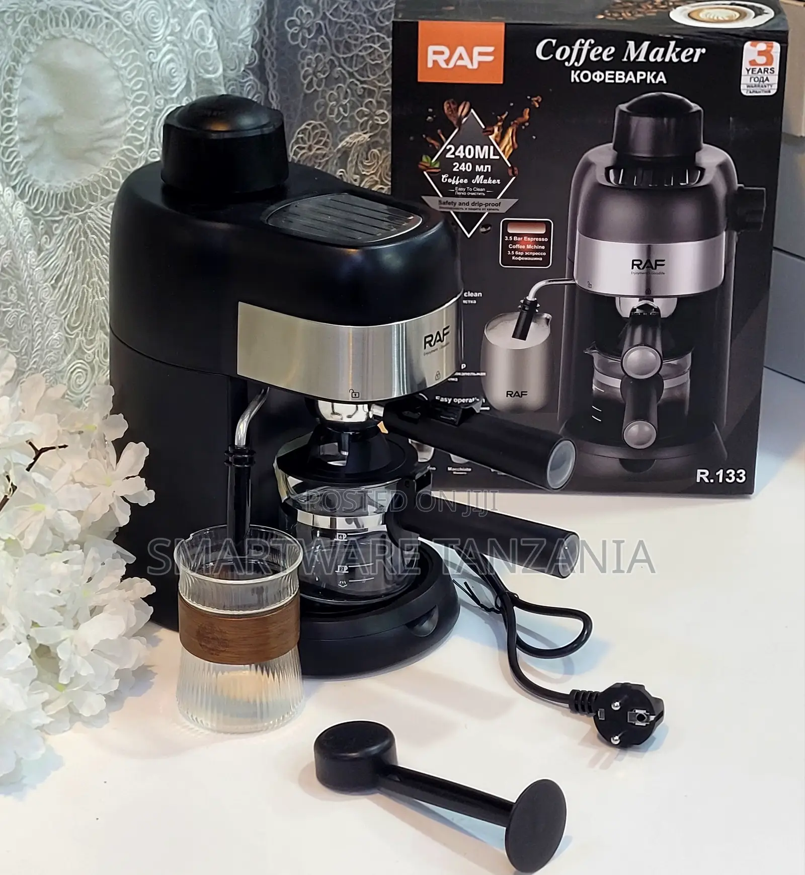 Raf 240ml Espresso Machine With Milk Frother Model R.133