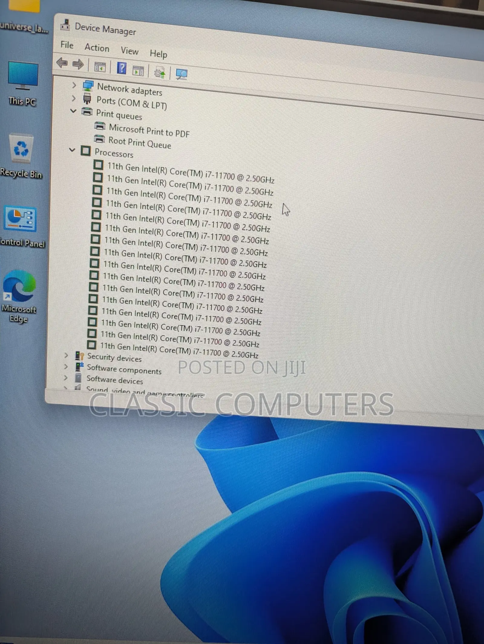Desktop Computer HP 16GB Intel Core I7 SSD 512GB