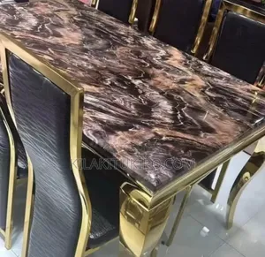 6 Seater Dining Table Classic Marble Finish