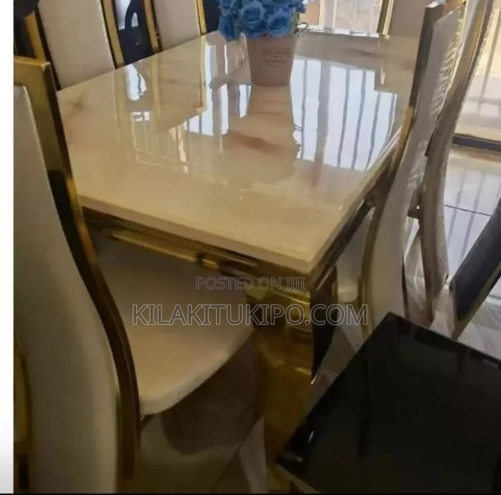 6 Seater Dining Table Classic Marble Finish
