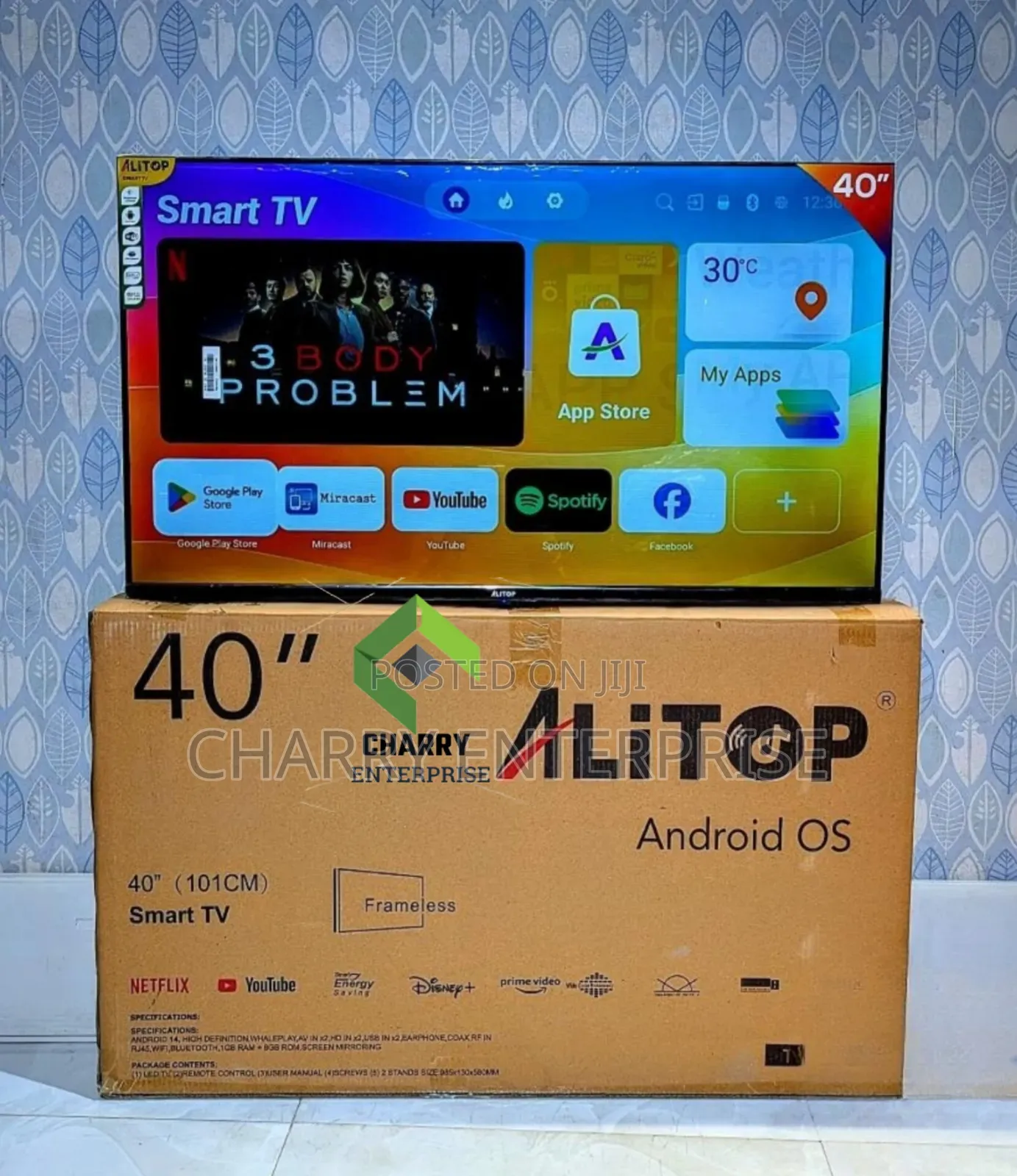 Alitop Smart Android 14 Frameless Tv 40 Inch 
Youtube, Netflix