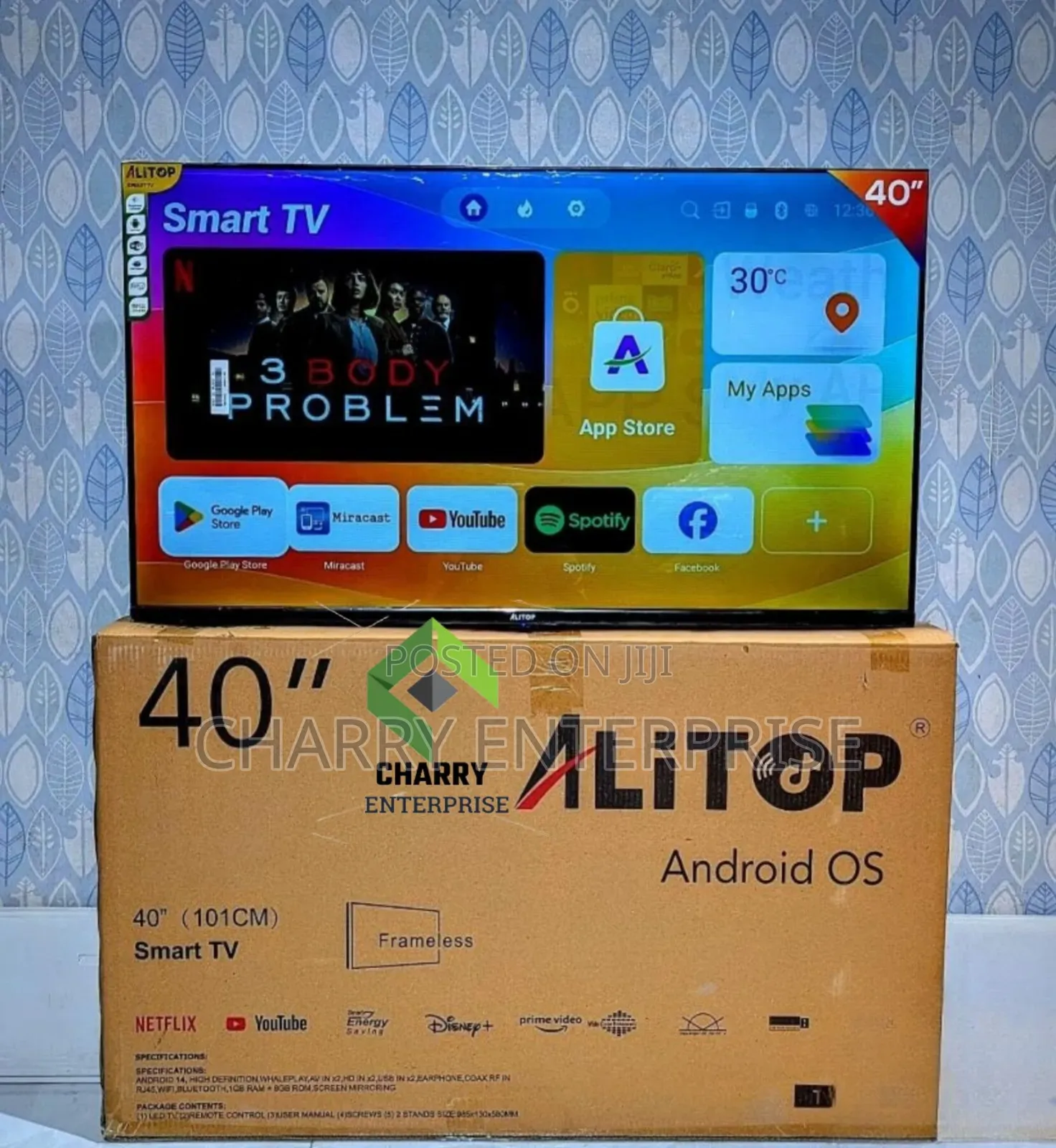 Alitop Smart Android 14 Frameless Tv 40 Inch 
Youtube, Netflix
