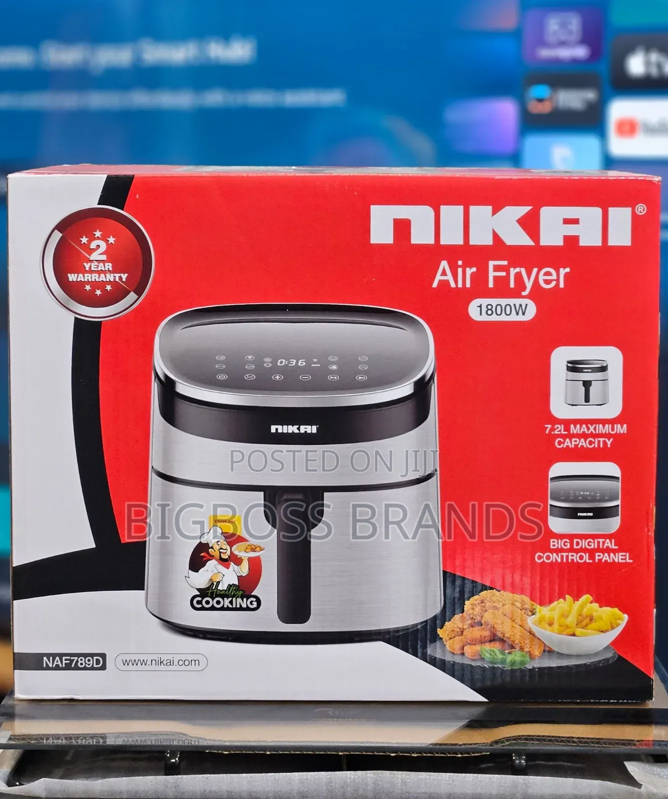 Nikai Air Fryer
Naf789d
7.2 Liters
Digital Control
1800w