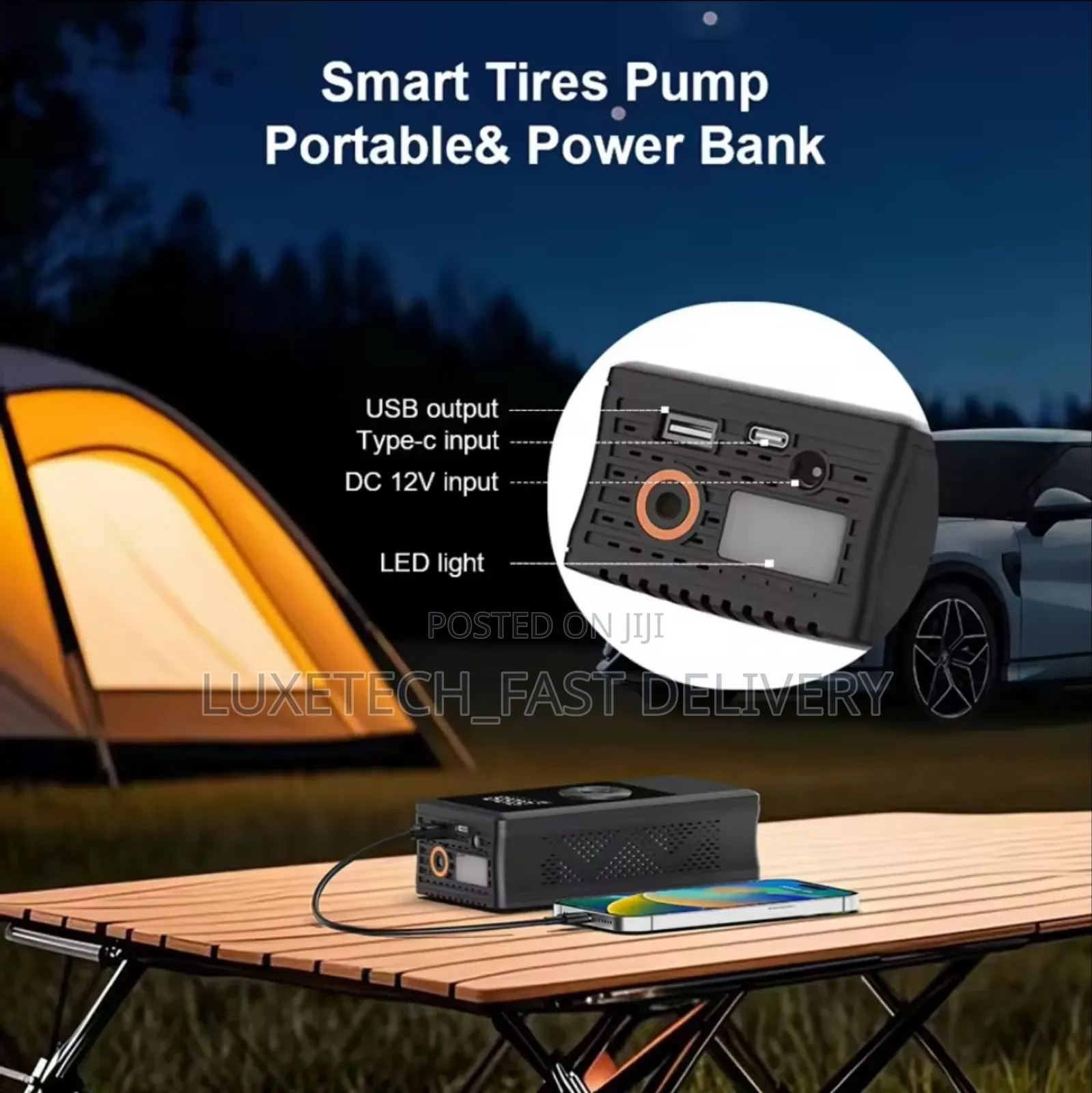 Digital Cordless Car Air Pump Tire Inflator Compressor