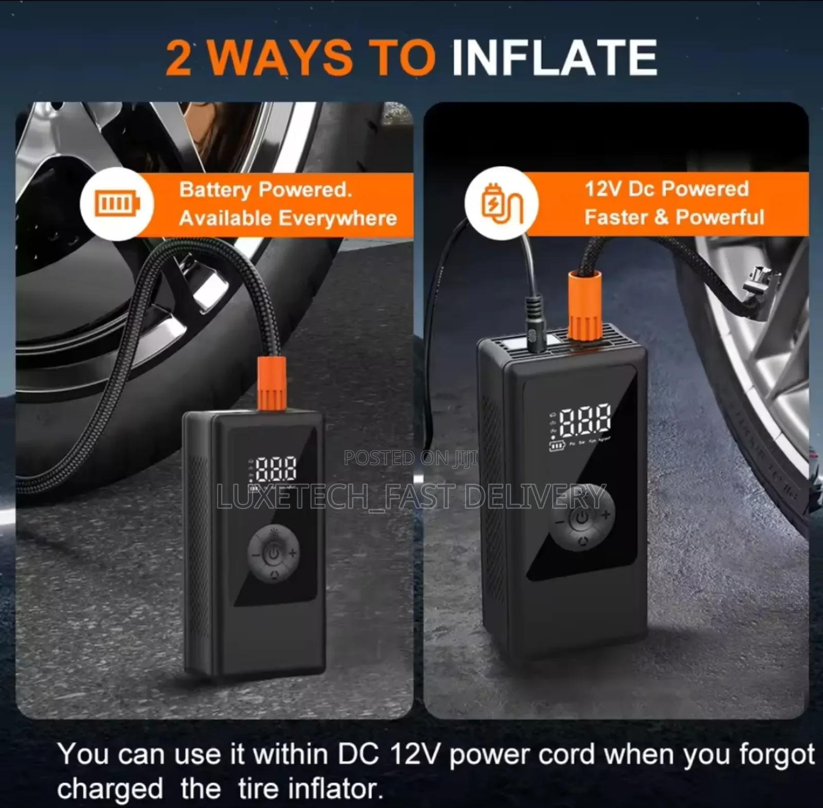 Digital Cordless Car Air Pump Tire Inflator Compressor