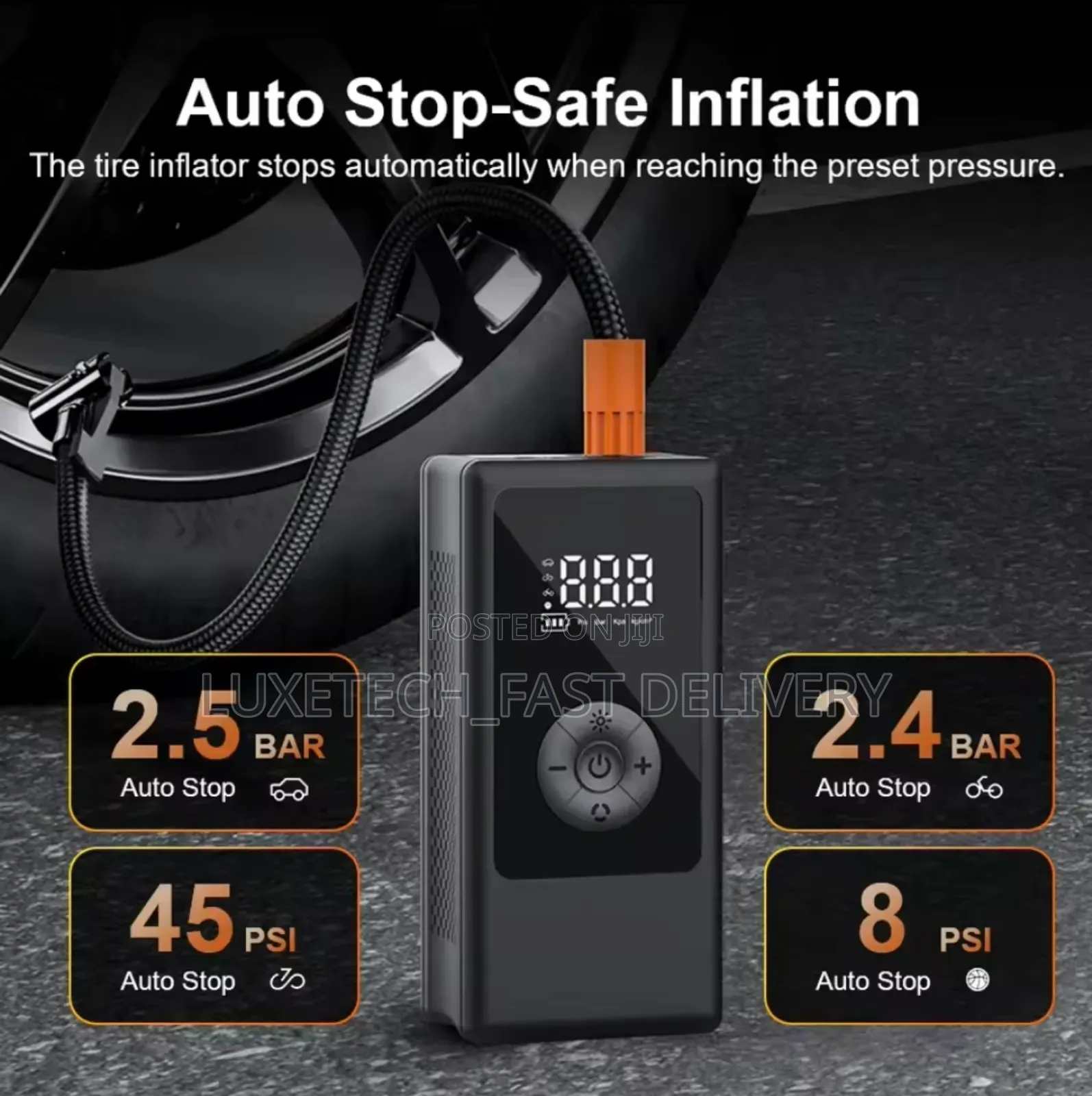 Digital Cordless Car Air Pump Tire Inflator Compressor