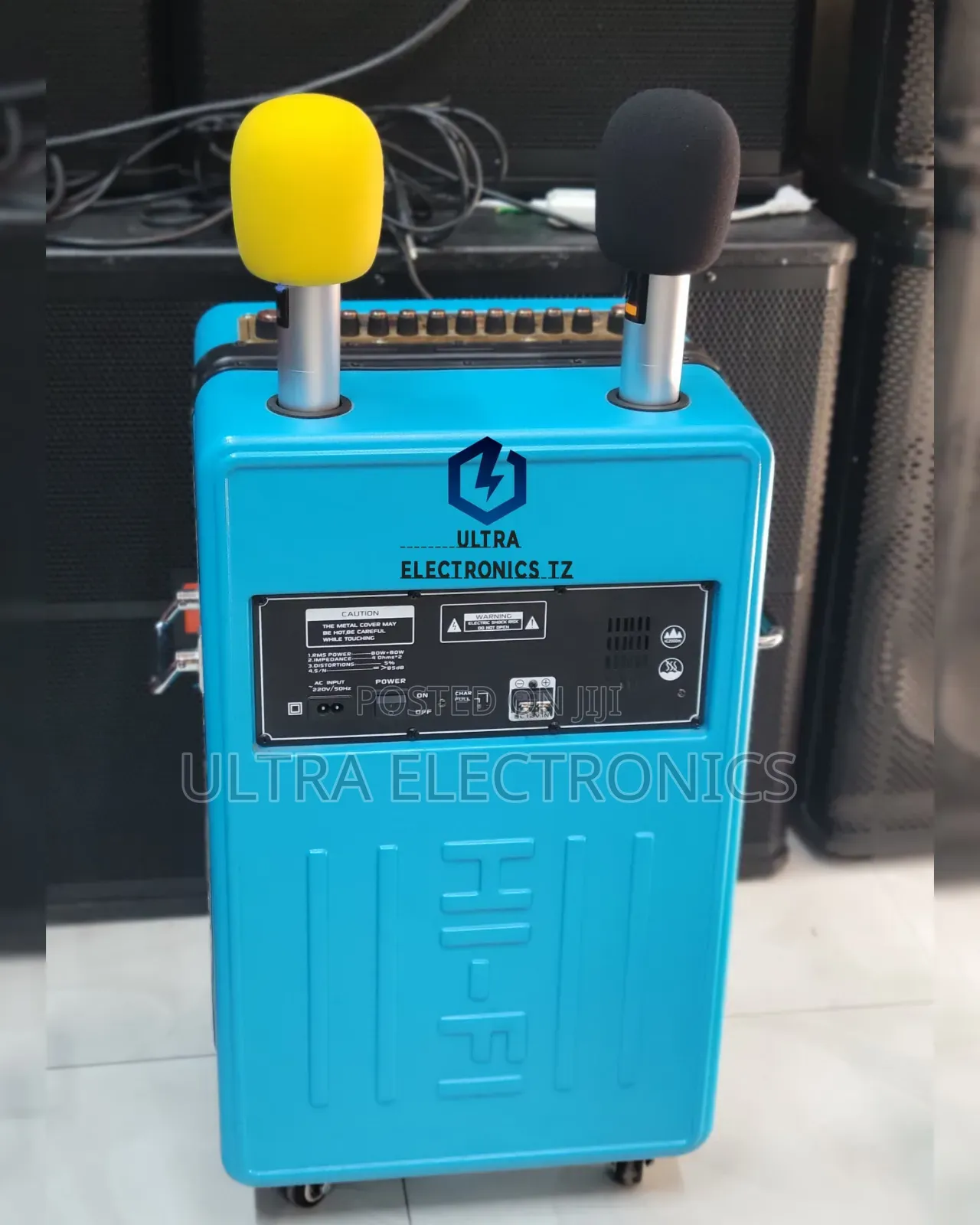 KTV Professional Powerful Rechargeable Digital Display Speaker 2 Mic