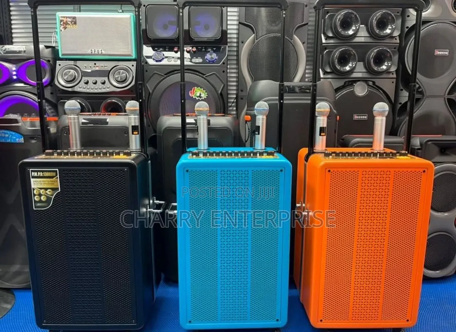 KTV Professional Powerful Rechargeable Digital Display Speaker 2 Mic