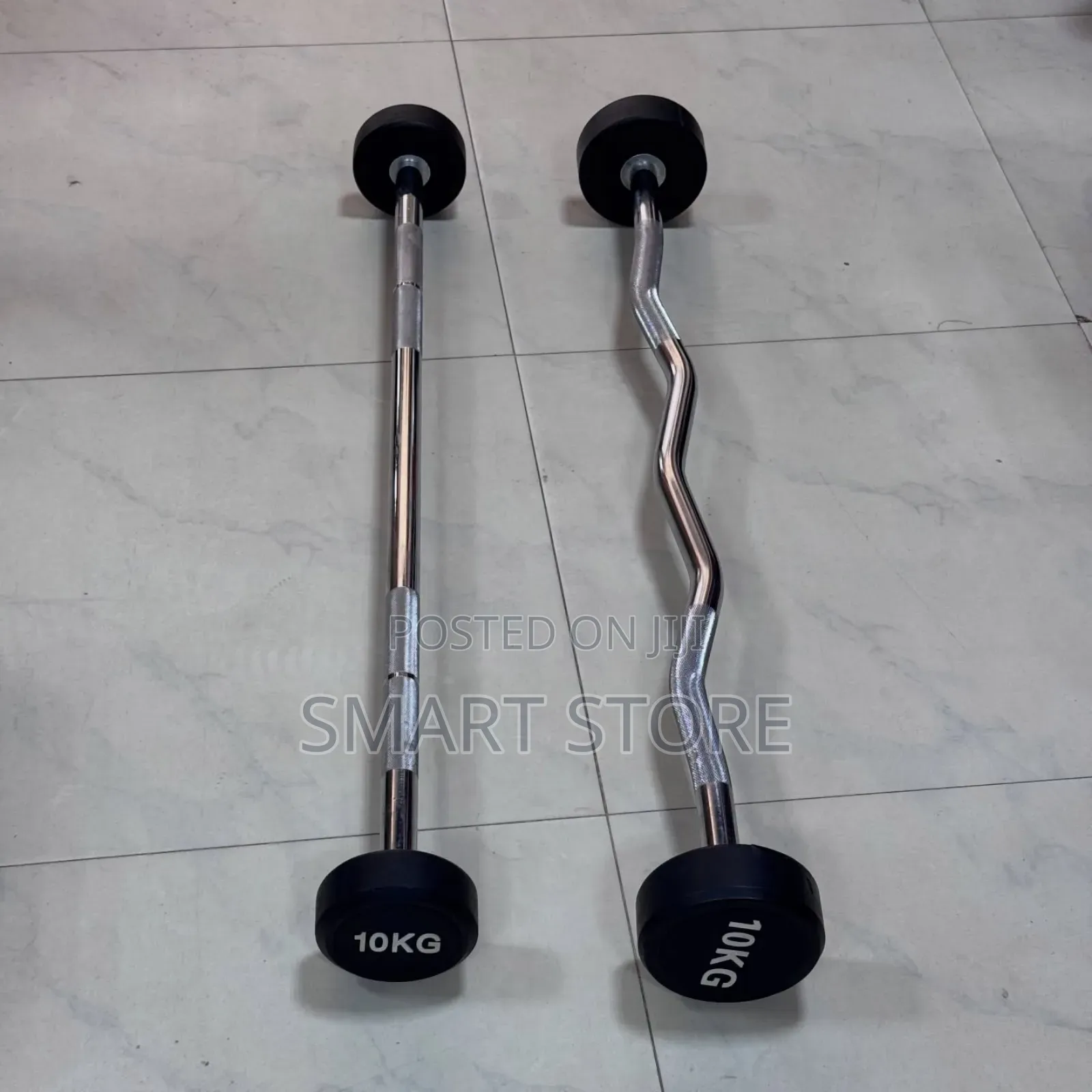 Fixed Rubber Barbell Dumbbell 10kg – Solid Grip Strength Training