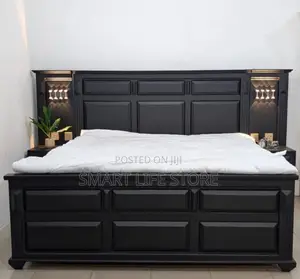 Kitanda Cha Mbao Na Bed Side Zake Bed Light