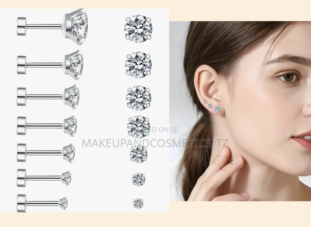 7 Stud Earring for Women, Hypoallergenic
