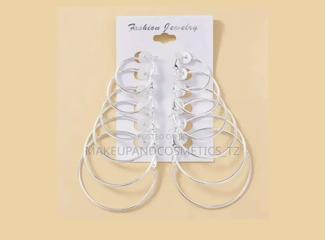 12pics Silver Hoop Earring Set
