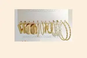 12pcs Elegant Golden Hoop Earrings Set