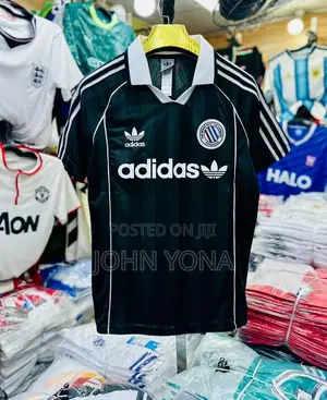 Adidas Originals Black and White Striped Jersey
