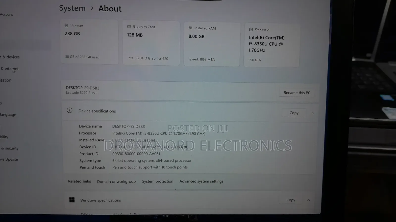 New Laptop Dell Latitude 5290 8GB Intel Core i5 SSD 256GB