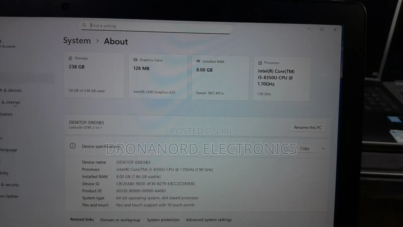 New Laptop Dell Latitude 5290 8GB Intel Core i5 SSD 256GB