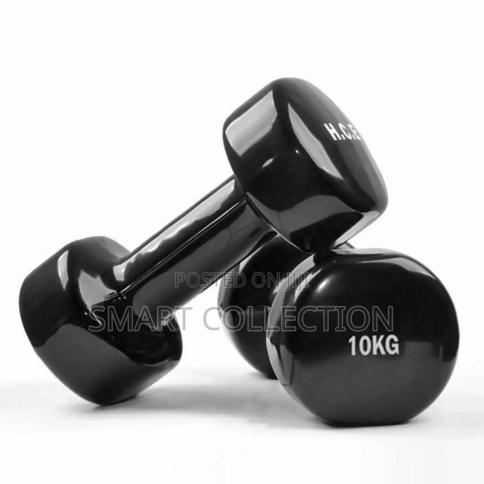 10kg X 2 Vinyl PVC Dumbbell Hand Weight - PVC Rubber Coated - Black